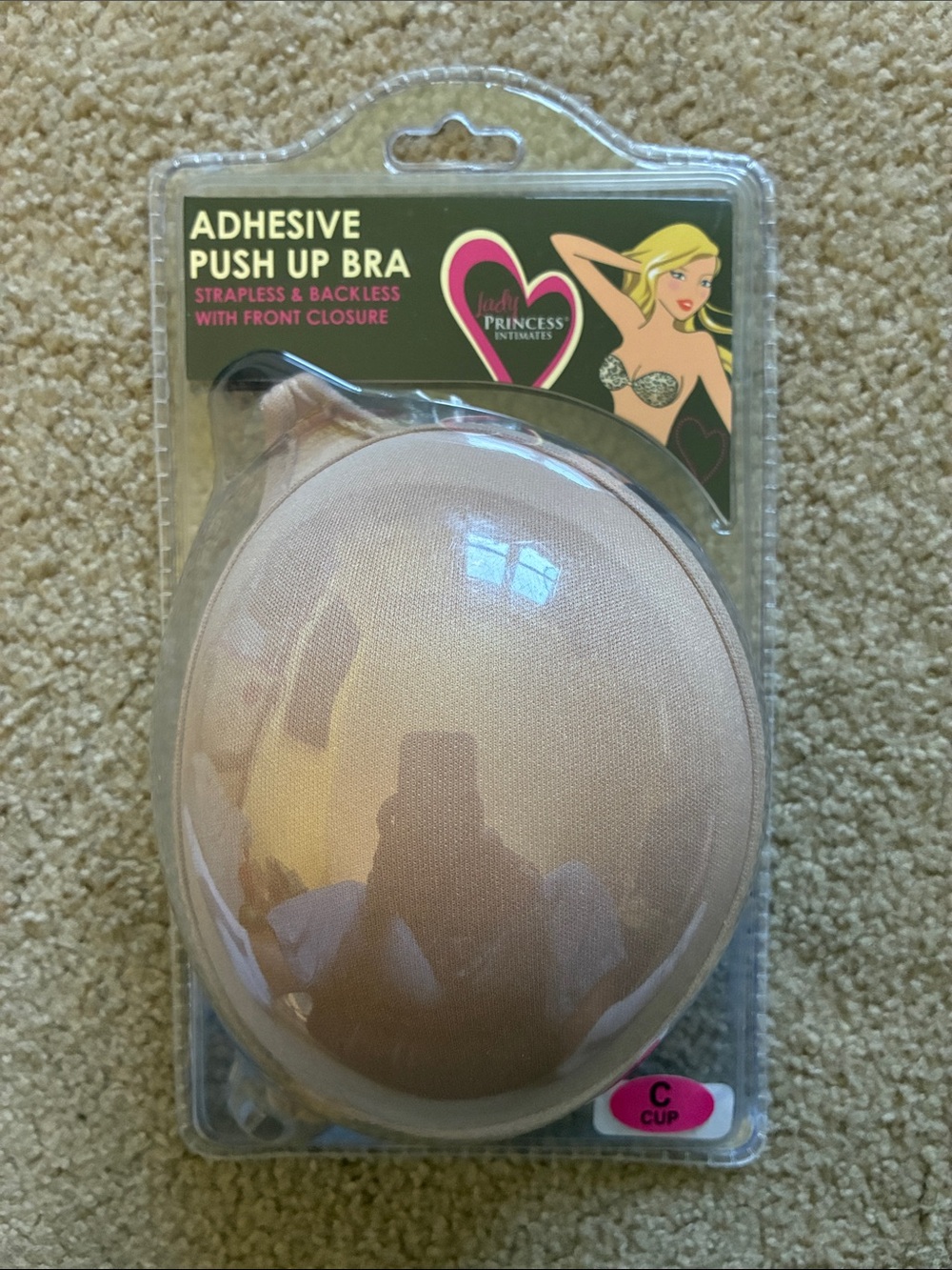 Lady Princess Intimates Adhesive Push Up Bra - 34C - Nude